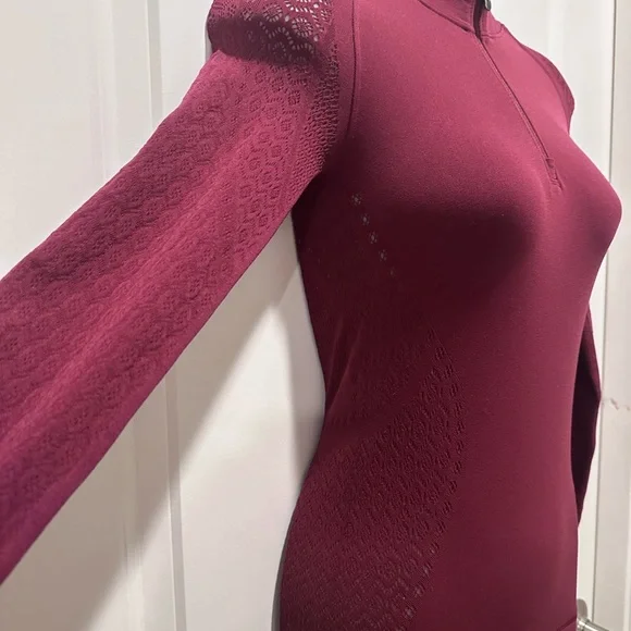 🍋 Lululemon Reveal Mindful Motion Mesh 1/2 Zip Yoga Long sleeve Top Deep Ruby - Picture 10 of 14